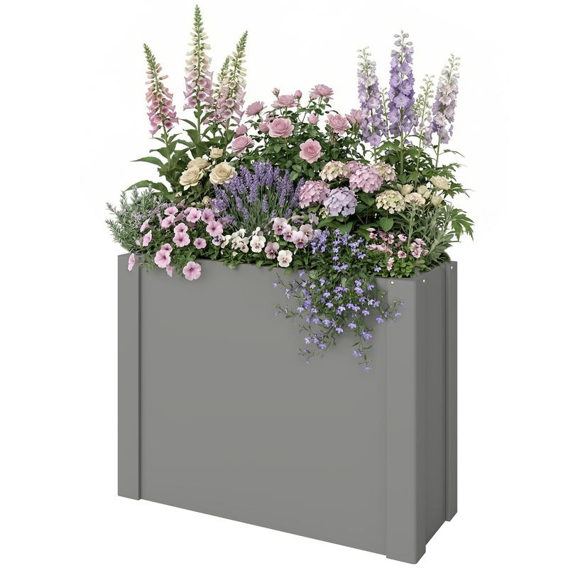 Raised Garden Bed - Outsunny Fioriera Rialzata Zincata da Esterno