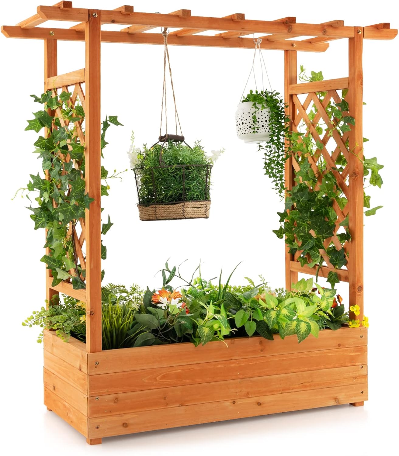 Raised Garden Bed - Fioriera Rialzata in Legno con Traliccio