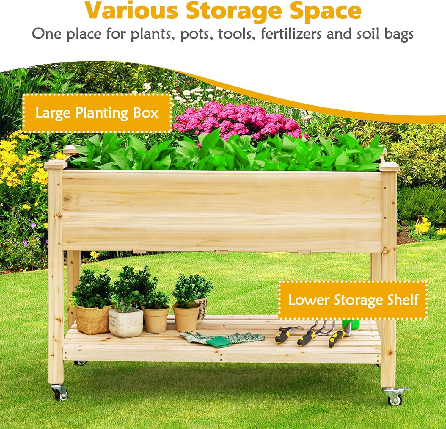 Fioriera rialzata in legno su  - Raised Garden Bed recensione e prezzo